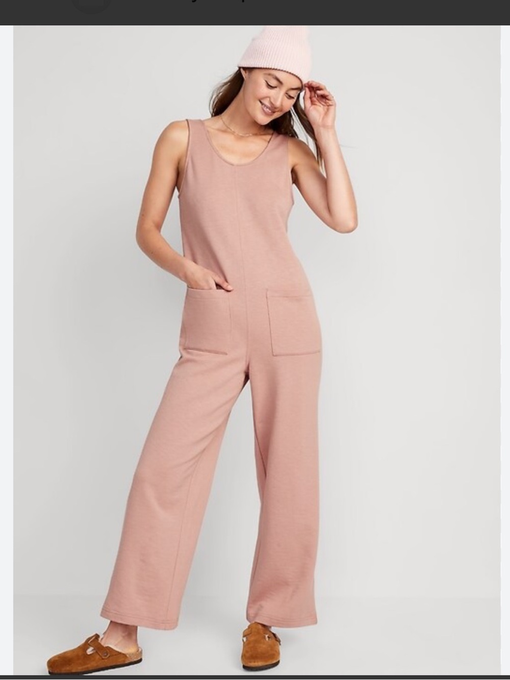Old Navy Sleeveless Wide-Leg Jumpsuit in Dusty Rose Size S